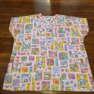 EUC Sb Fashion Scrubs easter print scrub top
